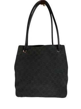 Gucci shoulder Black GG canvas Tote Bag